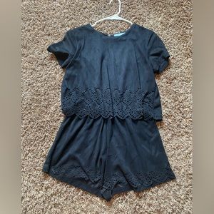 Black romper with open back